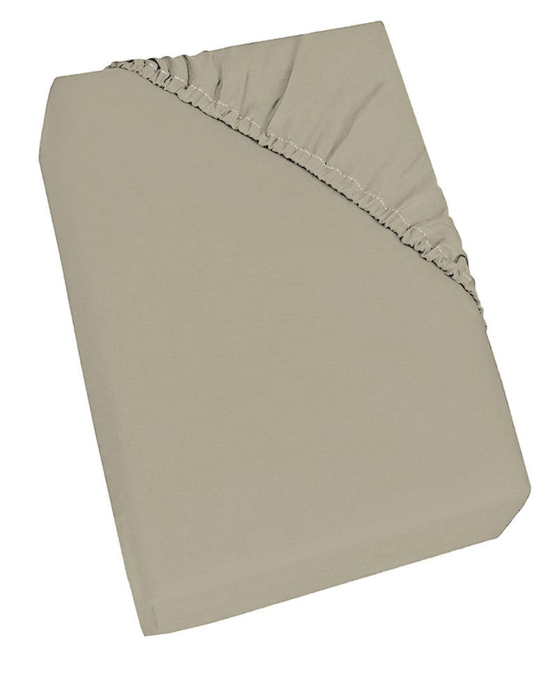 Lenzuolo Sotto con Angoli ed Elastico Tinta Unita Tortora Varie Misure