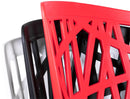 Set 4 Sedie da Giardino in Polipropilene Vandi Rosse
