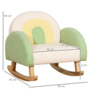 Poltrona per Bambini 18-36 Mesi 50x45x44 cm con Braccioli e Imbottitura Spessa in Sherpa e Legno di Eucalipto Verde      