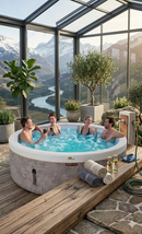 Vasca Idromassaggio Spa Cocoon Smontabile Trasportabile Gonfiabile Ø180x65 cm in PVC Marrone