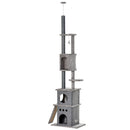 Albero Tiragraffi per Gatti 60x40x225-255 cm con Corde in Sisal Grigio