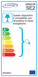 Sospensione D30 1xE27 Montatura Bianca Vetro Alabastro Bianco E-Energy Lidia