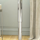 Tavolo da Bar Rotondo Ø63x67-93cm Piano Girevole 360° con Struttura in Metallo Bianco      
