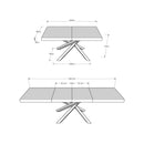 Tavolo Allungabile 160-264x90x77 cm Volantis Premium Cashmere Telaio Antracite 