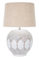 Lampada da Tavolo Rot. Atene 38x59x38 cm in Poliresina Bianco/Marrone