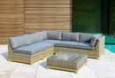 Set Salotto da Giardino ad Angolo in Polyrattan Divani 2 Poltrone e Tavolino Bauer Bali