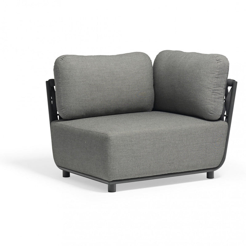 Poltrona Angolare Dx Galapagos 102x85x83 h cm in Alluminio Antracite