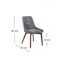 Set 4 Sedie 62x49,5xH87 cm in Tessuto Vera Grigio Scuro