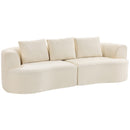 Divano modulare 3 Posti 260x106x82 cm con Seduta Ampia e Cuscini in Chenille Crema da Scelta      