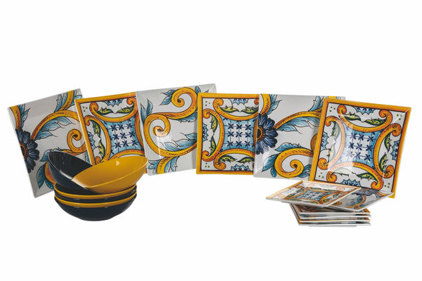 Tafelservice 18 Teile aus Porzellan und Steingut 6 Plätze Villa d'Este Home Tivoli Le Riggiole sconto