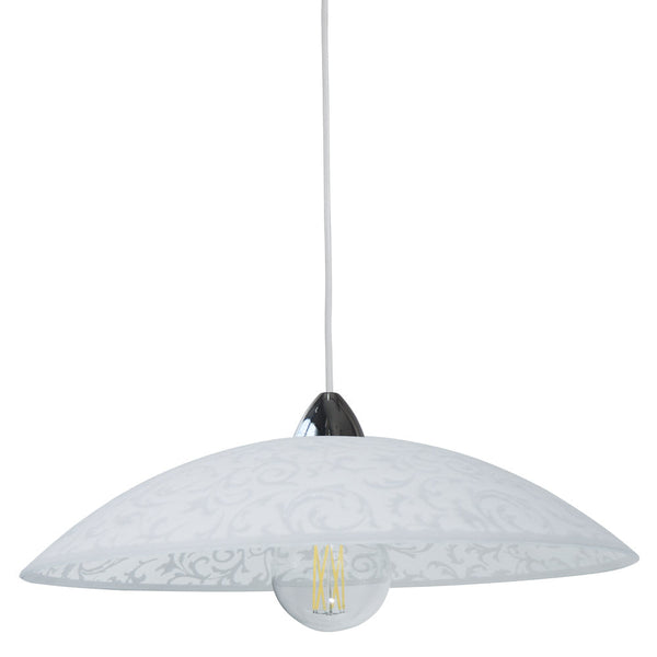 prezzo Aufhängung D50 1xE27 Chrom-Weiß Rahmen Glasplatte Weiß Damaskus E-Energy Michela