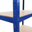 Scaffalatura 5 Ripiani ad Incastro 90x45x180 Piani in MDF Struttura in Acciaio Blu