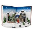 Villaggio Natalizio 33x19x22 cm Libro Blu con Luci Suoni e Movimento