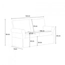 Divano 2 Posti 94x74x126min Tessuto Beige