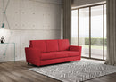Divano 3 Posti 212x85x85 cm Yasel in Tessuto Rosso