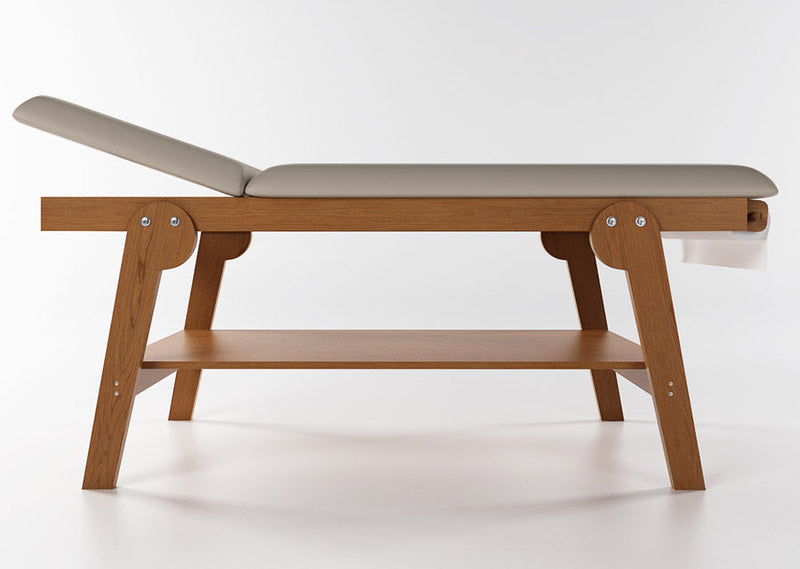 Lettino da Massaggio Visita Fisioterapia Fisso 2 Sezioni 190x70x75 cm 250Kg Beige