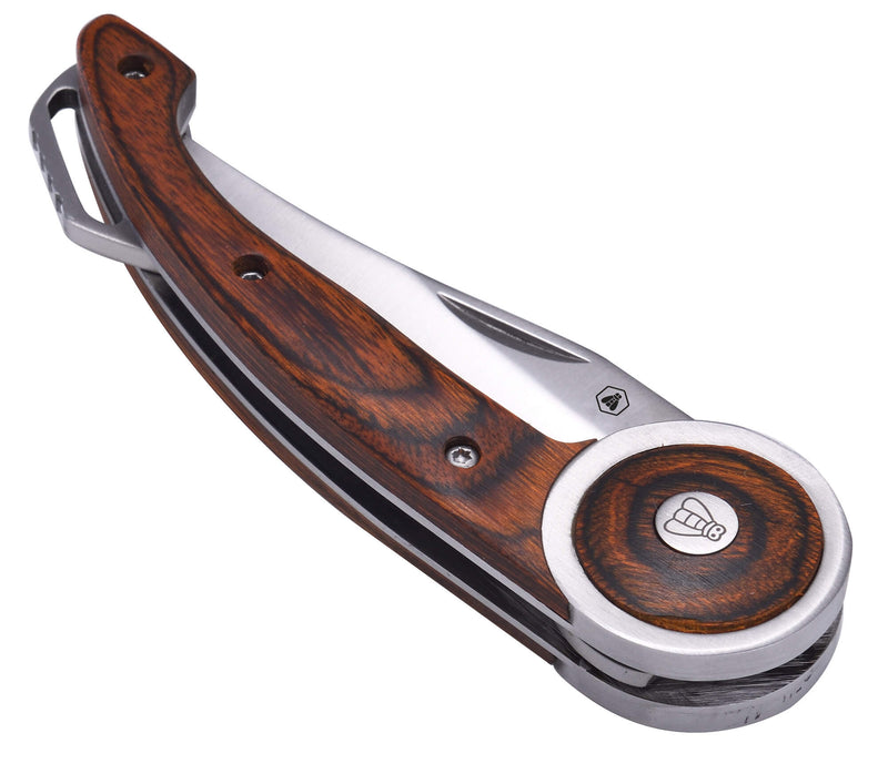 Coltello Pieghevole con Manico in Legno Testa di Moro