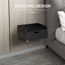 Set 2 Comodini Sospesi 40x30x19,5 cm in Truciolato Nero
