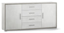 Mobile 2 Ante 4 Cassetti 174x84x41 cm Cemento/Ossido Bianco