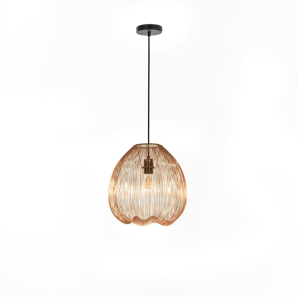 sconto Lampada a Sospensione 35x35xH150 cm in Metallo Jaula Ottone Lucido