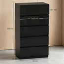 Cassettiera 5 Cassetti 55x34x100 cm Design Moderno e Multiuso in Legno Nero      