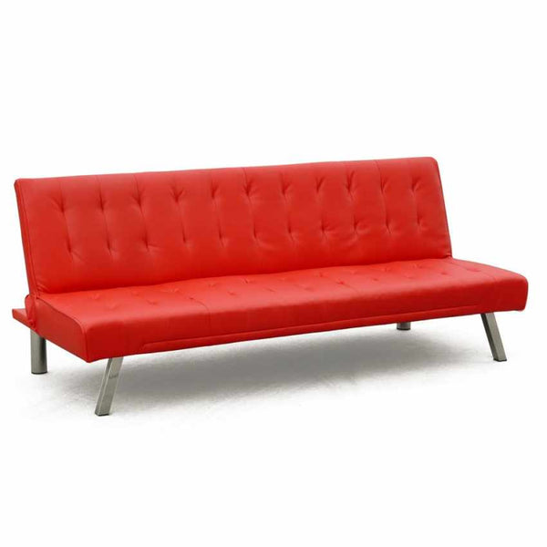 Schlafsofa 175 x 80 x 73 cm in rotem Kunstleder online