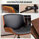 Sedia Scrivania Girevole 52x54x74-84A cm Senza Braccioli Stile Moderno in Pelle PU Nero      