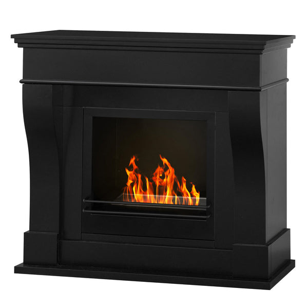 Bioethanol-Bodenkamin 111x43x99 cm Washington Schwarz sconto