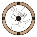 Orologio da Muro Couple Ø 60x3 cm in Ferro e Legno 