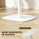 Tavolo da Pranzo Quadrato 60x60x75 cm con Piano Effetto Legno Base in Acciaio e Piedini Antiscivolo Legno Naturale      