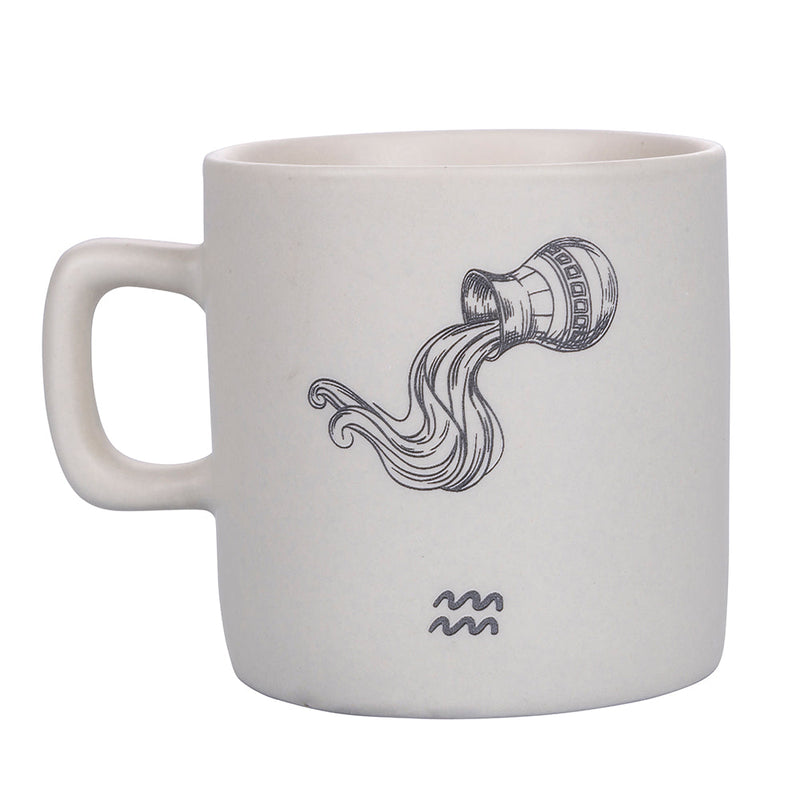 Tazzina Caffè Zodiaco "acquario" Ø6x6,5 cm in Bone China VdE Tivoli 1996 Bianco