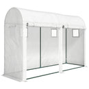 Serra a Tunnel da Giardino 300x100x200 cm per Piante e Orto con 2 Porte Avvolgibili e 4 Finestre in PE Bianco      