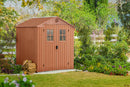 Casetta da Giardino Porta Attrezzi 190x183x221 cm in Evotech+ Keter Darwin 6x6 Marrone