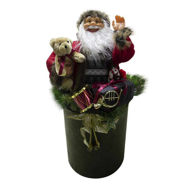 sconto Weihnachtsmannpuppe H80 cm mit Lichtern und roter Bewegung