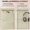 Cassettiera con 8 Cassetti in Tessuto 86x30x94,5 cm Tasche Laterali Portaoggetti Struttura in Acciaio Beige  