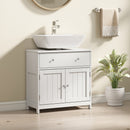 Mobiletto Sottolavabo Salvaspazio 60x30x60 cm con Cassetto e Armadietto in MDF Bianco      