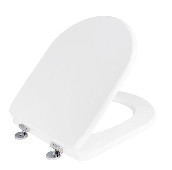 online Copriwater Universale 35,3x43,3 cm in MDF Cerniere in Metallo Cromato Clodia Bianco Lucido