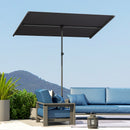 Ombrellone per Esterni 150x205x120-215 cm Girevole a 180°  in Poliestere e Alluminio Grigio Scuro    