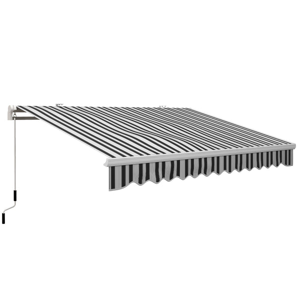 sconto Tenda da Sole a Bracci 395x245 cm Avvolgibile a Manovella Blu e Bianco