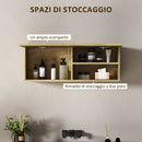 Mobiletto Bagno Pensile 80x25x30 cm con Anta a Ribalta Legno Naturale   