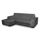 Copridivano Trapuntato in Microfibra con Penisola Sinistra Fumo