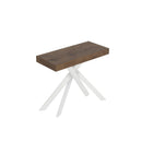 Consolle Allungabile 90-300x40x77 cm Saki Premium Noce Gambe Bianche 