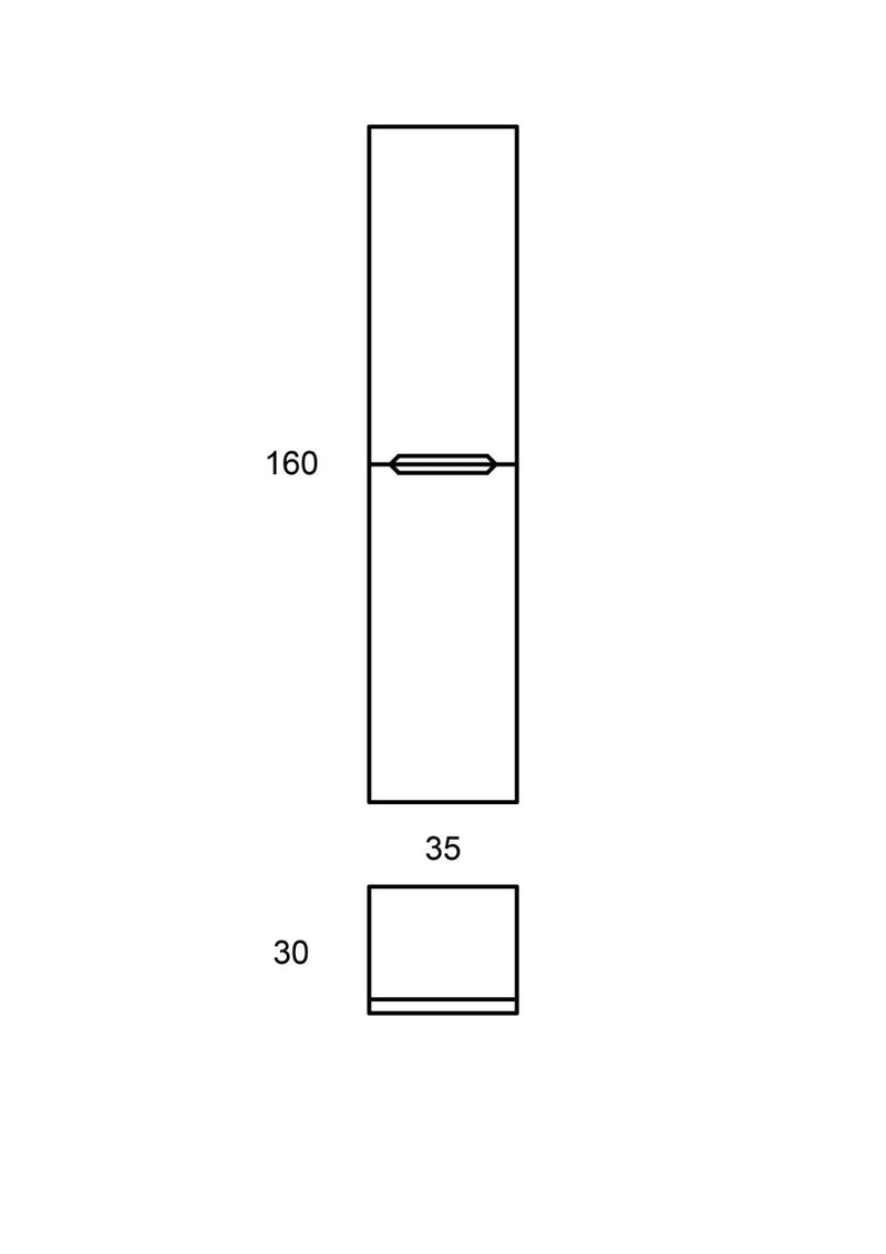 Mobile da Bagno a Colonna 2 Ante in Mdf 35x30x160cm TFT Swing Rovere con Nodi