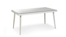 Tavolo da Giardino in Polyrattan con Vetro 160x90H77cm Adila Bianco Crema