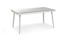 Tavolo da Giardino in Polyrattan con Vetro 160x90H77cm Adila Bianco Crema