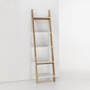 Scaffale 5 Ripiani da Soggiorno 43x37x164 cm in Bambù TFT Memphis Bianco e Bambù