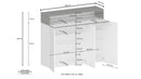 Scarpiera 3 Ante e 1 Ripiano a Ribalta 114x35x100 cm Savona 3A 1R Bianco Opaco/Grigio Ardesia  
