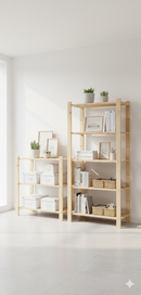 Scaffale 3 ripiani a doghe 75x40x90 cm in Legno di Pino Naturale