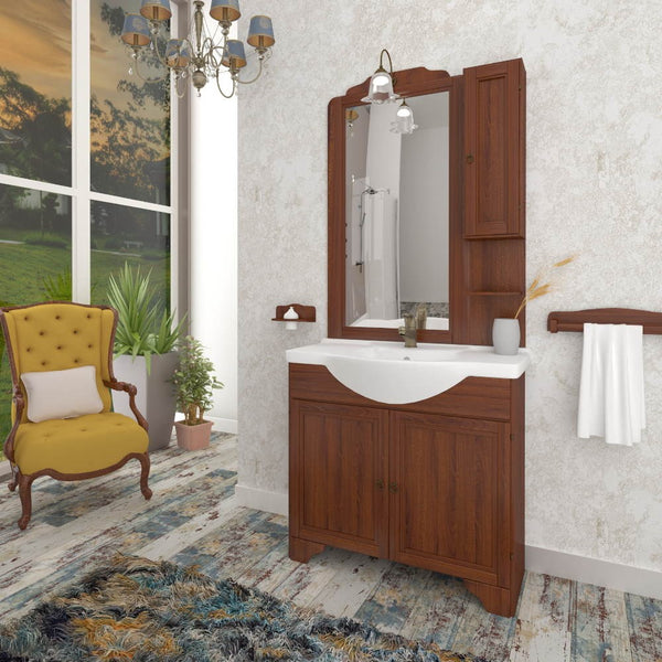 Mobile bagno Albano noce arte povera 87x50,5x191 H cm prezzo