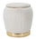 Puff Container Paris Ø43x43 cm in Schwammholz und cremefarbenem und goldfarbenem Polyester